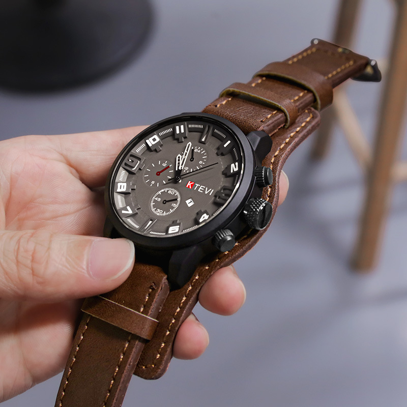 Leather Watch Band Men - Retro Men's Watches Classic Luxury Business