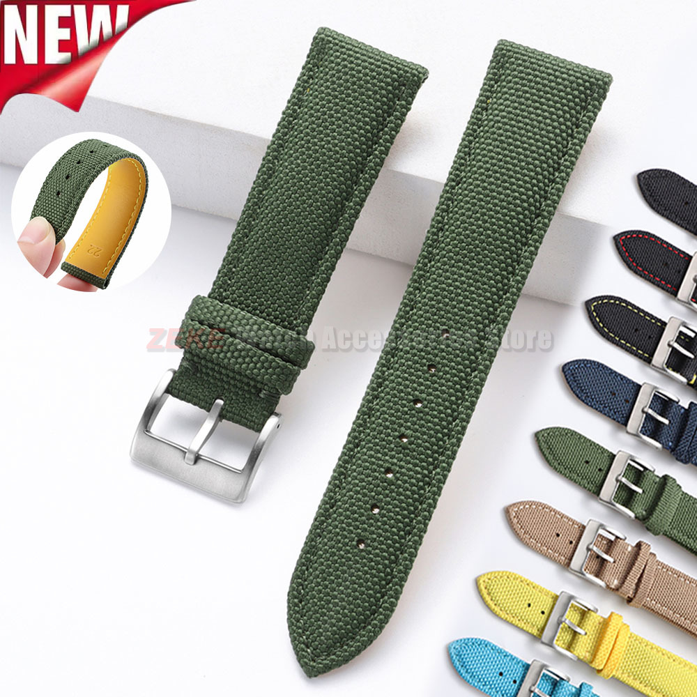 Leather Strap Quick Release - Waterproof Sailcloth Watch Band Nylon Leather