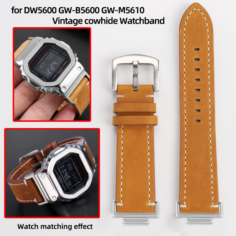Vintage cowhide Watchband For  - đánh giá và giá Casio Watch G-Shock Dw-5600