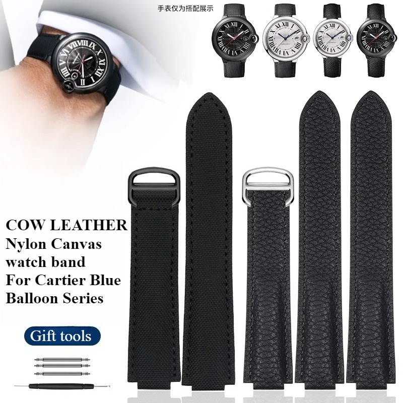 Nylon canvas watchband for BAL - đánh giá và giá Cartier Watch Ballon Bleu
