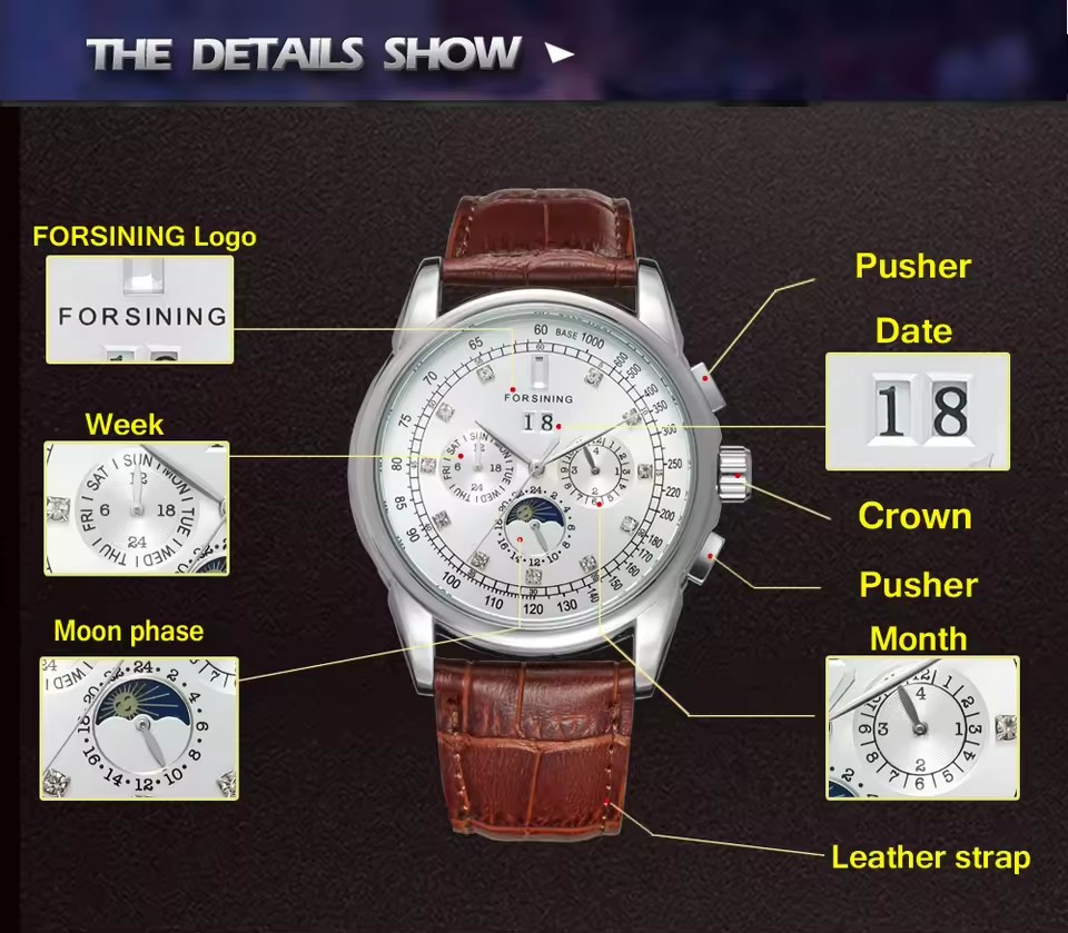 FORSINING Replica Multifunctio - đánh giá và giá Patek Philippe Watch Nautilus