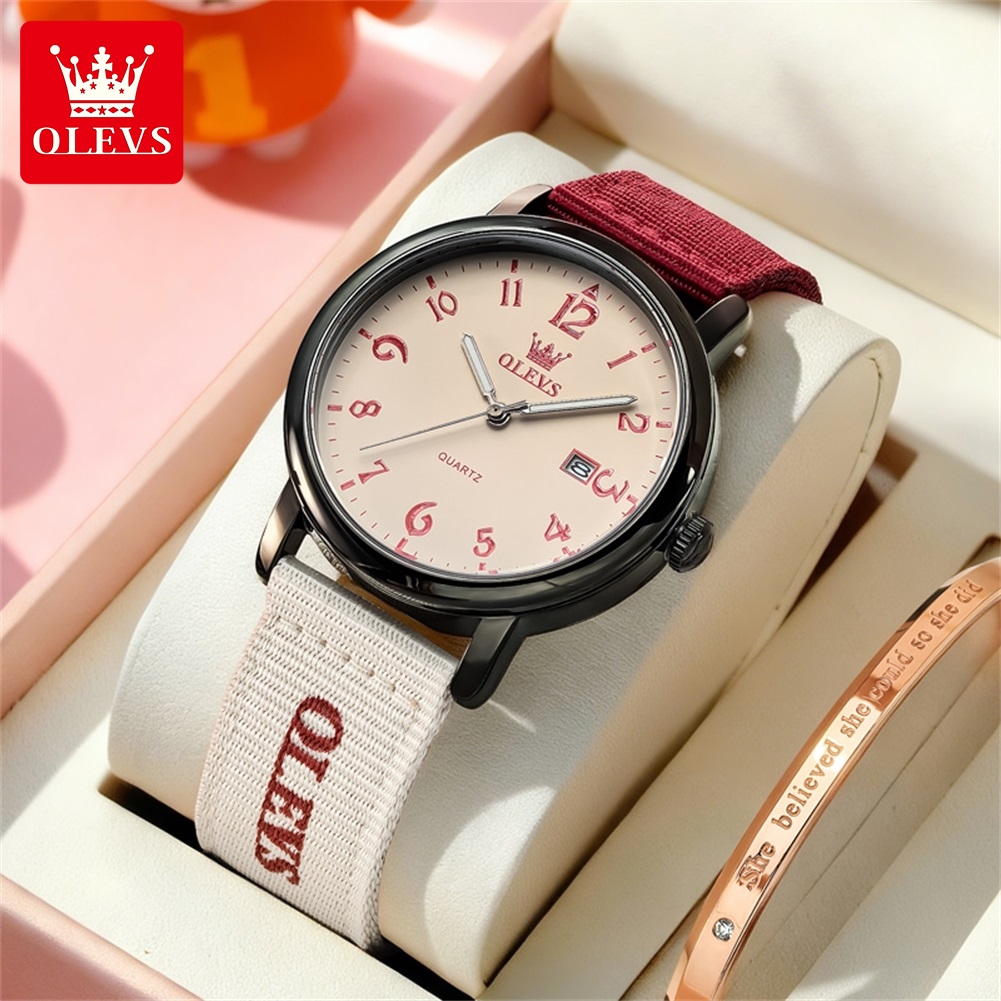 OLEVS Brand New Fashion Quartz - đánh giá và giá Canvas Strap Watch