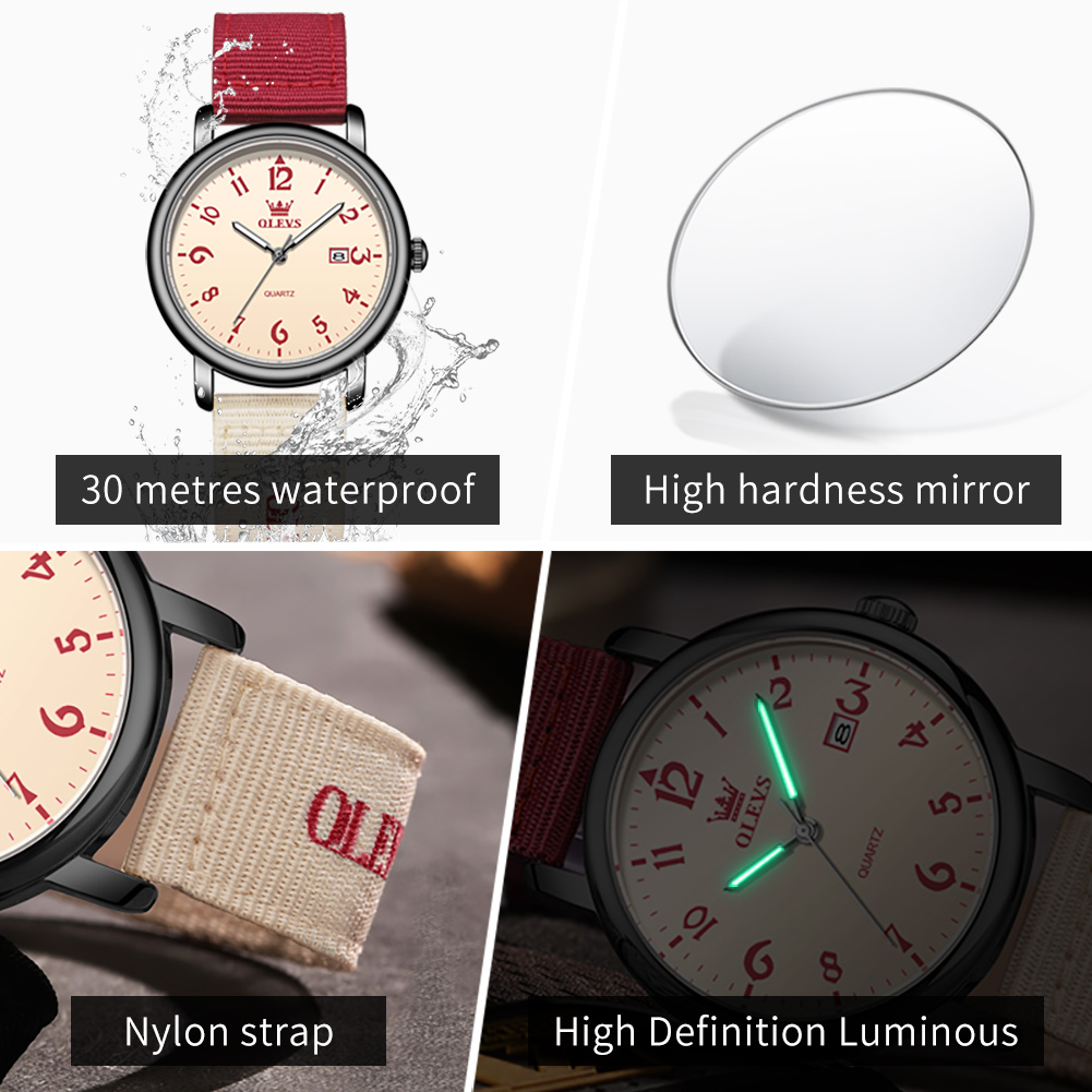 OLEVS Brand New Fashion Quartz - đánh giá và giá Canvas Strap Watch