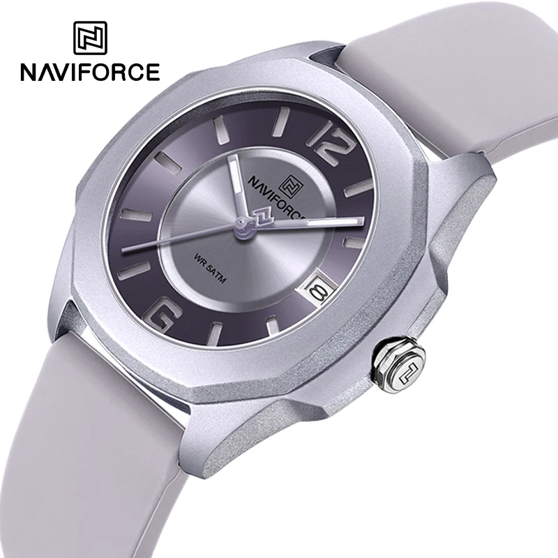 NAVIFORCE 7107 Watch for Women - đánh giá và giá Silicone Band Women