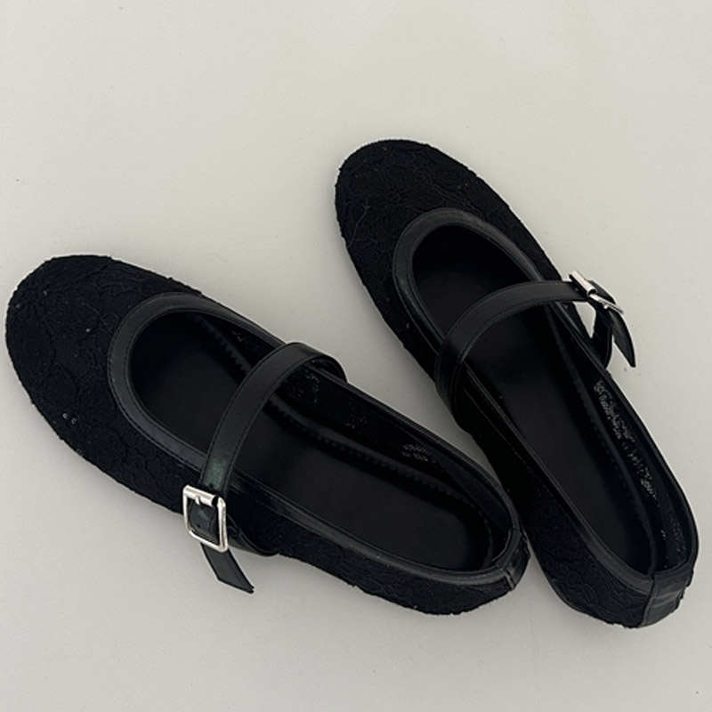 Aneikeh Women Black Lace Mary  - đánh giá và giá Mesh Strap Metal