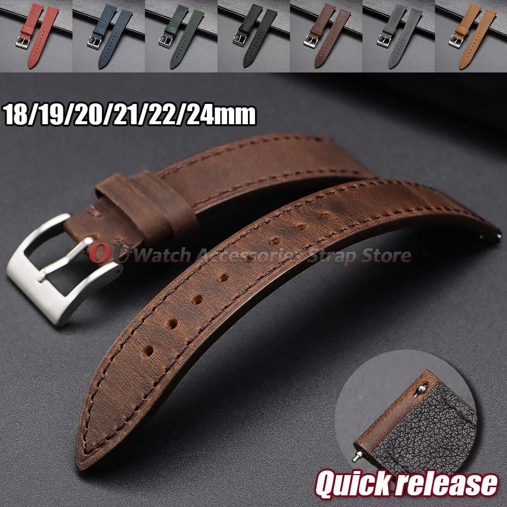 18mm 19mm 20mm 21mm 22mm 24mm  - đánh giá và giá Leather Strap Quick Release