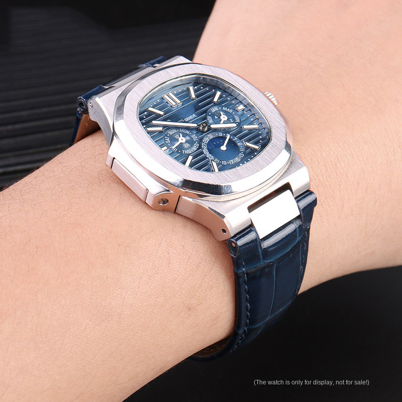 25X13mm notch Genuine Leather  - đánh giá và giá Patek Philippe Watch Nautilus